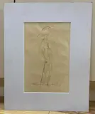 First Suggestion for Lace Ascot Hats by Cecil Beaton, pencil on paper, sold Jan 2021