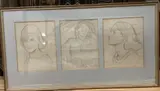 Studies of a young lady, inscribed and dated 1933, 26 x 20cm by William Rothenstein, 1933, pencil, sold Jan 2021