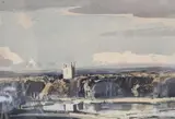 Valley Church by Rowland Hilder, watercolour, sold Dec 2020