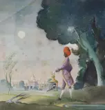Morning Encounter by Albert Runciman-Cummings, watercolour, sold Dec 2020