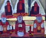 Hanoi, North Vietnam' signed and dated '98 52 x 61cm by Kha Nygun, gouache on paper, sold Dec 2020