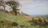 A Flowery Corner' signed 9 x 14.75in by Arthur Hughes, oil on panel, sold Dec 2020