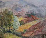 Royal Instituted of Oil Painters by Gerald Moira, Oil Painters Exhibition label verso, sold Dec 2020