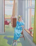 Daydreaming' signed and inscribed verso 20 x 16in by Robert Taylor Carson Hrua, oil on canvas, sold Dec 2020