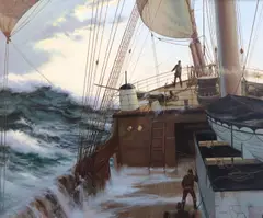 The Dawn Watch' signed 23 x 28.5in by James Brereton, oil on board, sold Dec 2020