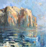 Setting pots' signed 28 x 28in by Gareth Parry, oil on canvas, sold Dec 2020