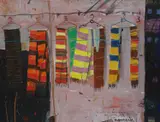 Scarves Marrakech' signed 17 x 22in by Hamish Macdonald, mixed media, sold Dec 2020