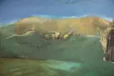 Downland Ride' signed and dated 92-95, title inscribed verso with the date 92 35.5 x 47.5in by Harold Mockford, oil on board, sold Dec 2020