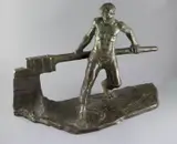 With blued green by Victor Demanet, bronze, sold Dec 2020