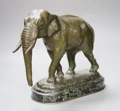 Elephant d’Asie by Alfred Barye, bronze, sold Dec 2020