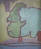 Study of a tree, inscribed verso, 46 x 38cm by John Upton, oil on canvas, sold Dec 2020