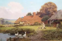 A farm on the South Downs by Yeend King, oil on canvas, sold Dec 2020