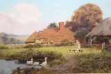 A farm on the South Downs by Yeend King, oil on canvas, sold Dec 2020