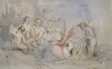 The Toilet of Venus, Ruskin Gallery label verso, 14 x 22cm by William Frost, ink and watercolour, sold Dec 2020