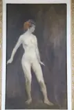 Standing female nude by Haydn Reynolds Mackey, oil on board, sold Nov 2020