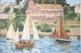Salcombe Yacht Club by Eric Ward, oil on canvas, sold Nov 2020