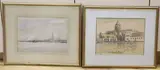 The Church Etaples by Thomas Austen Brown, 1917, ink and watercolour, sold Nov 2020