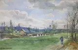 St Croix, Guingamp, initialled and dated '97, 22 x 33cm CONDITION: Good clean condition, paper undulating a little, colours strong, later mount and frame by George Straton Ferrier, watercolour, sold Nov 2020