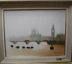 Westminster Bridge, 1972 by Anthony Robert Klitz, 1974, oil on canvas, sold Nov 2020