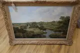 Fishing on the Stour at Grimscote by Brian Tovey, oil on canvas, sold Nov 2020