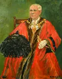 Portrait of Cllr C.W by R. Harland, oil on board, sold May 2022