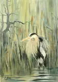The Heron by Von Bismark, oil on canvas, sold May 2022
