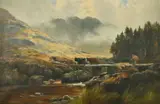 Near Clachaig, Glencoe' and 'A Mountain Road, Glencoe by Henry Hadfield Cubley, oil on canvas, sold May 2022
