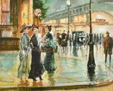 Italian, A scene of female figures conversing on a busy street corner by Giuseppe De Sanctis, oil on panel, offered May 2022