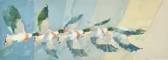 Shelduck Flight Study by Dexter Brown, mixed media on canvas, sold May 2022
