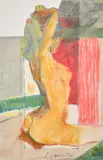British, a study of a kneeling female nude by Dexter Brown, mixed media, sold May 2022