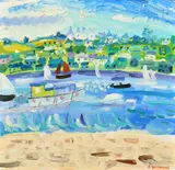 Newlyn by Alan Furneaux, oil on board, sold May 2022