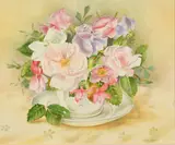 British, A still life of mixed flowers in a cup by Filippa Whitford, watercolour, sold May 2022