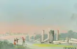 Italy, A pair of gouache views of scenes around Selinunte, Sicily, one signed, 4.75" x 6.75 by Ciro Denza, gouache, offered May 2022