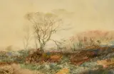 British, Trees in a landscape by Edmund Morison Wimperis, watercolour, sold May 2022