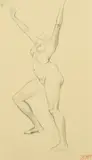 British, a collection of four framed studies of a female nude, one signed, all around 13" x 8 by Henry Cotterill Deykin, watercolor, sold May 2022
