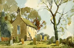 British, a view of All Saints Church at Buncton by Edward Wesson, watercolour, sold May 2022