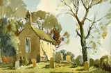 British, a view of All Saints Church at Buncton by Edward Wesson, watercolour, sold May 2022