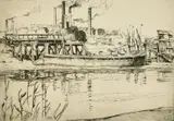 Cement Works From Near Hythe by Leslie Moffat Ward, etching, sold May 2022