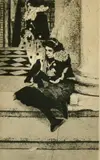 British, figures in Venetian costume by Wilfred Fairclough, etching, sold May 2022