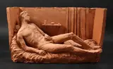 A reclining male nude with objects on a shelf by Paul Day, 1996, sculpture, offered May 2022