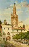 A view of the Giralda tower by Julio Montenegro, oil on canvas, offered Apr 2022