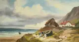 Fisherman's Cottage, Bouley Bay, Jersey by Sarah Louisa Kilpack, oil on board, sold Apr 2022
