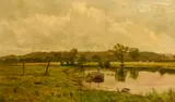 At Weston on Trent by Benjamin Williams Leader, 1897, oil on canvas, sold Apr 2022