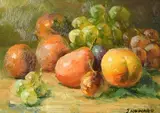 Grapes by J. Howard, oil, sold Apr 2022