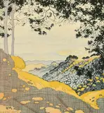 View from Dalhousie (Himalayas) towards the Plains by Gladys Peto, watercolour, sold Apr 2022