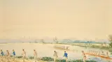The Oxford Boat Race by Edward Beecham Lait, watercolor, sold Apr 2022