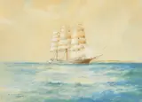 An Old Time Clipper by William Minshall Birchall, 1921, watercolour, offered Apr 2022