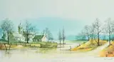 River Hamlet by Ron Folland, print, offered Apr 2022