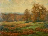British, an extensive Autumn landscape with bracken by Frederick Golden Short, oil on canvas, offered Mar 2022
