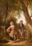 The Stile by William Collins, oil on canvas, sold Mar 2022